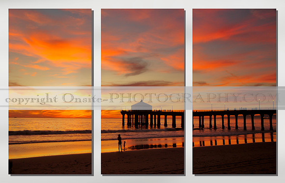 Manhattan Beach Pier 4004 - 3 Separate Photos