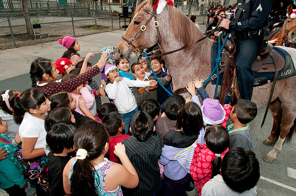 Leo Politi Elementary School, LAPD, Santa and Mrs. Claus - 2012