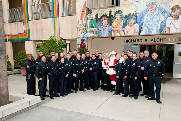 Leo Politi Elementary School, LAPD, Santa and Mrs. Claus - 2012