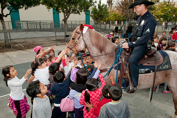 Leo Politi Elementary School, LAPD, Santa and Mrs. Claus - 2012