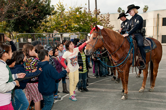 Leo Politi Elementary School, LAPD, Santa and Mrs. Claus - 2012