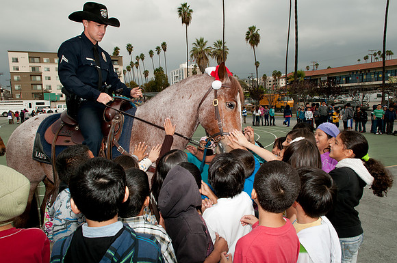 Leo Politi Elementary School, LAPD, Santa and Mrs. Claus - 2012