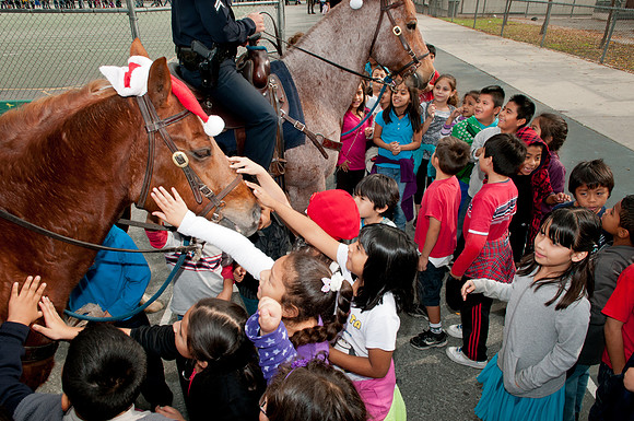 Leo Politi Elementary School, LAPD, Santa and Mrs. Claus - 2012