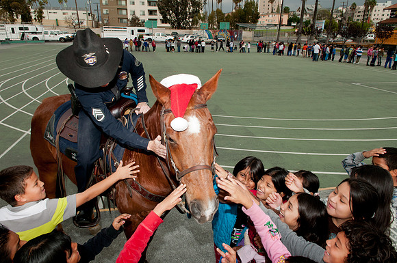 Leo Politi Elementary School, LAPD, Santa and Mrs. Claus - 2012