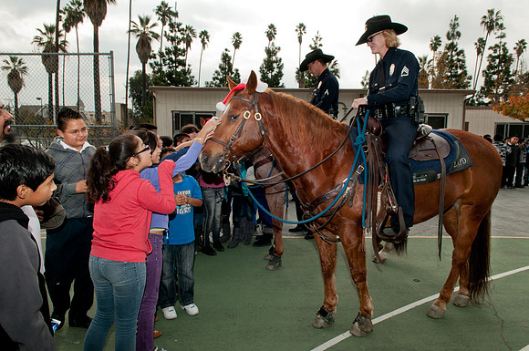 Leo Politi Elementary School, LAPD, Santa and Mrs. Claus - 2012