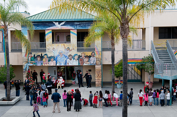 Leo Politi Elementary School, LAPD, Santa and Mrs. Claus - 2012