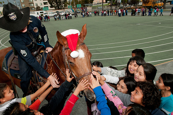 Leo Politi Elementary School, LAPD, Santa and Mrs. Claus - 2012