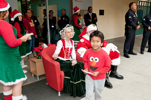 Leo Politi Elementary School, LAPD, Santa and Mrs. Claus - 2012