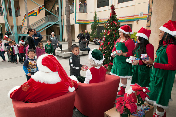 Leo Politi Elementary School, LAPD, Santa and Mrs. Claus - 2012